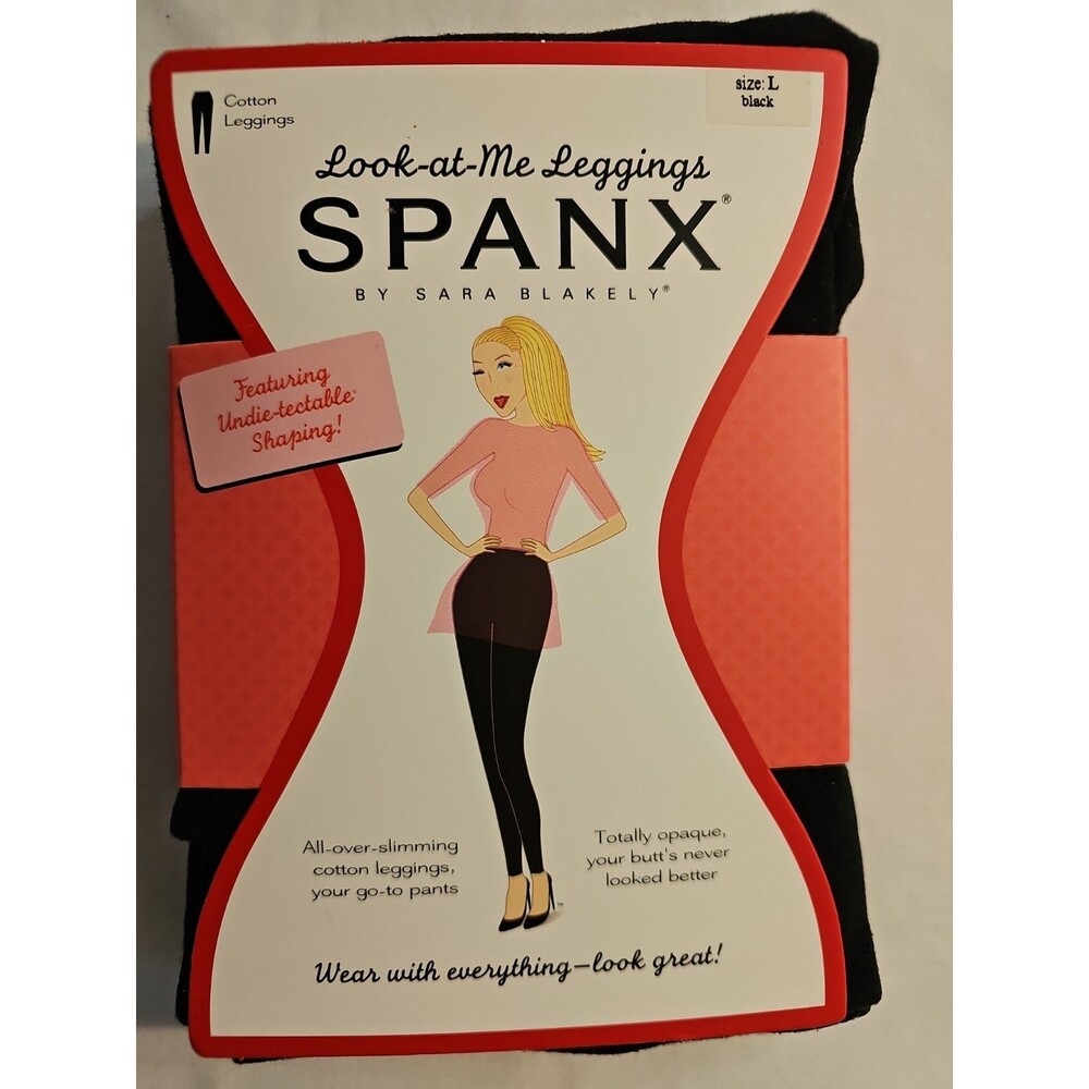 NIP Look at Me Leggings Spanx size L Black Cotton Leggings